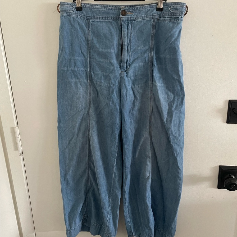 Light Blue Pilcro and the Letterpress Wide-Leg Denim Pants Size 30